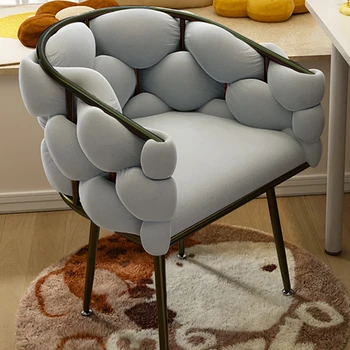 Стол за почивка на пода в спалнята, модерна Лумбална подкрепа, Кадифе, дизайнерски столове за грим, Стоманени единични шезлонги, Мебели за дома