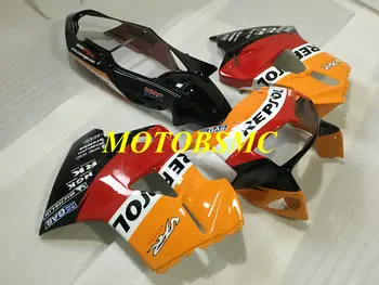Мотоциклет комплект обтекателей за HONDA VFR800 98 99 00 01 VFR 800 1998 2000 2001 ABS Червен оранжев черен комплект обтекателей + подаръци HE01
