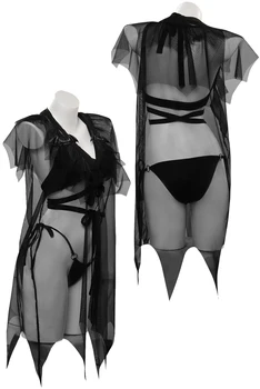 Wednesday Addams, готическия бански за cosplay, дамски секси бикини-прашки, черен бански, дамски плажен костюм