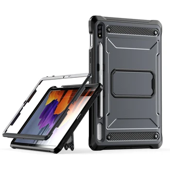 За Samsung Galaxy Tab S8, в двуслоен калъф за таблет със защита от падане, калъф-поставка за Tab S7