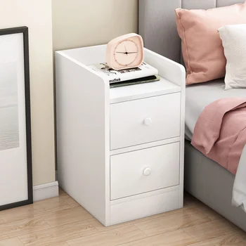 Дървен скрин, прост, модерен домашен малка странична масичка, Проста мебели за спалня в стил ретро, нощно легло