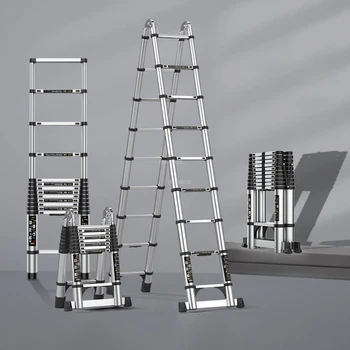 Съвременните домашни столове, стълби в коледна елха, Многофункционална сгъваема алуминиева телескопична стълба, дебели асансьор, домакински стълби