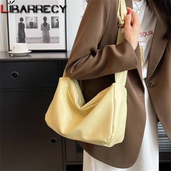 Луксозна дизайнерска висококачествена кожена дамска чанта през рамо, однотонная модерна дамска чанта, нови, дамски чанти през рамо с голям капацитет