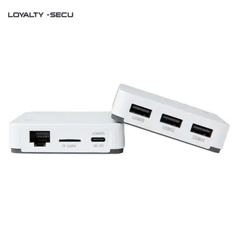 ЛОЯЛНОСТ-SECU 3 USB порта Bluetooth Безжична WiFi, Ethernet Сървър за печат адаптер за принтер бял