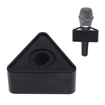 Триъгълни притежателя на микрофон с логото на телевизионно интервю, флаг станция, черна дупка за микрофона KTY, Защитни аксесоари за микрофон