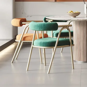 съвременните скандинавски, трапезни столове, Дизайн хол спестяване на пространство на открито трапезни столове луксозни метални sillas comedor furnitureHY50DC