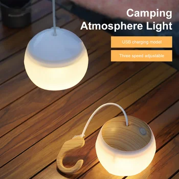 Мини-ретро лампа за къмпинг, USB-волтова батерия лека нощ с една кука, настолна лампа за палатка, работещи на батерии за извънредни ситуации на открито