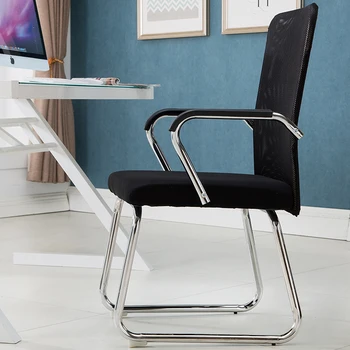 Удобен офис стол с черна облегалка ергономичен компютърно люлеещ се стол, безплатна доставка, Cadeira De Escritorio, мебели за офиса