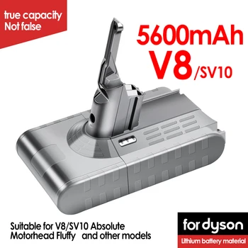 Батерия за прахосмукачка Дайсън V8 V7 SV10 5000 ма 21,6 за пълно почистване/Космати/животни и Сменяеми литиево-йонна батерия с капацитет 4,0 ма