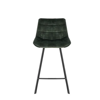 Модерен дизайн, удобни, метални столове в скандинавски стил, Модерен бар стол от ковано желязо с висока поставка (опаковка от 2)