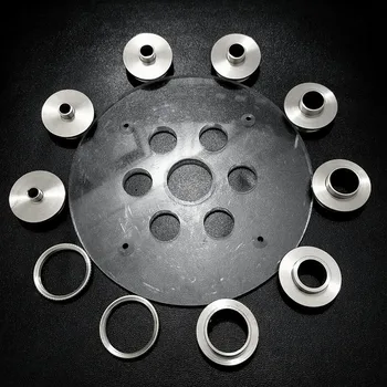 Комплект кръгли опорна плоча + 10 бр. водачи втулок за шаблон на рутера от алуминиева сплав