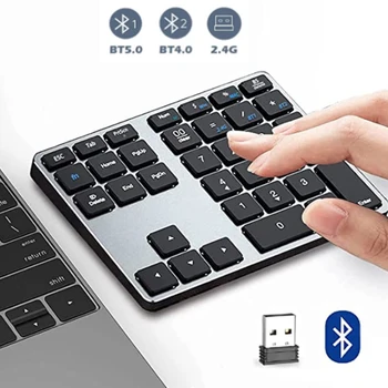 Безжична цифрова клавиатура BOW 2.4 G Bluetooth USB акумулаторна цифрова клавиатура за Mac, Windows, счетоводители, iPad, цифрова клавиатура за телефон
