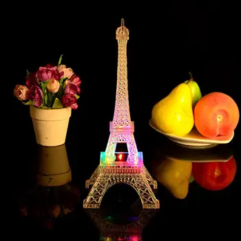 Декоративна лампа във формата на Айфеловата кула, цветни лека нощ, подарък за рожден ден, лампа-бутон