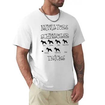 Тениска с съсредоточава цвергшнауцера, бързосъхнеща тениска, мъжки тениски в голям размер за мъже