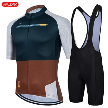 Комплект от Джърси за шоссейного наем 2023, мъжки летни дрехи за колоездене МТБ Team, форма с къс ръкав, триатлонный гащеризон, комплект от Джърси за колоезденето