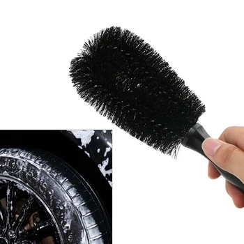 Найлонова четка за почистване на ръба на автомобилни гуми, Инструмент за грижа за автомобила, Измиване на автомобила, пластмасова дръжка, четка за джантата на колелото на автомобила