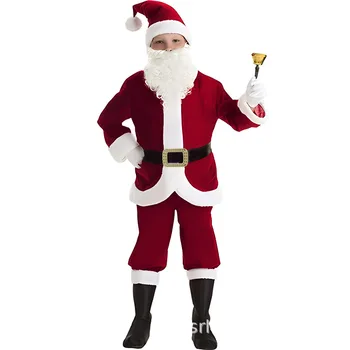3 вида детски костюми за коледни костюми на Дядо Коледа, за момчета и момичета, детски коледни костюми за коледната елха, сценична облекло за партита за деца