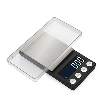 Мини-покет 500/0,01 грама Точност кантар с LCD дисплей с подсветка, цифрови бижута везни, електронни везни за храни, кухненски везни