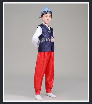 Корейски традиционни костюми за момчета Детски дрехи Ханбок с шапка корейски древния костюм на Детски дрехи за изпълнения и танци 18