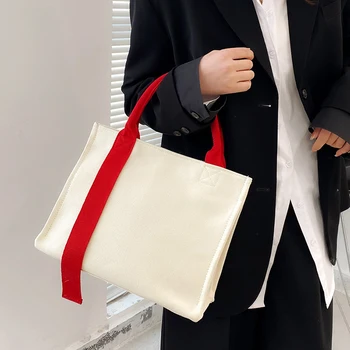 100 бр. най-Новата модна дизайнерска чанта за пазаруване с серпантином, холщовые памучни чанти-тоут, Лого за отпечатване на поръчка