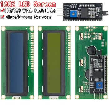 LCD модул Синьо Зелен екран IIC/I2C 1602 за arduino 1602 LCD UNO r3 mega2560 LCD1602 LCD1602 + I2C