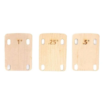 3 бр. Дървени ленти за китарен fretboard, крепящаяся сглобена Шейная табела За Ремонт на китари и бас с подплънки 0,25 °, 0,5 ° и 1 ° Градуса (B)