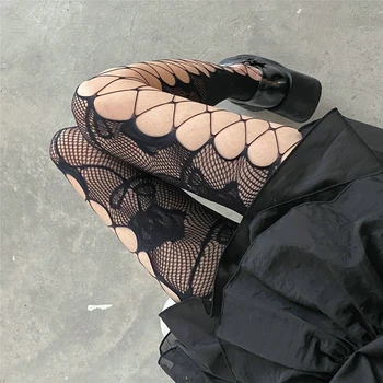 Готически чорапи в рибарска мрежа, чорапогащи за стил Лолита