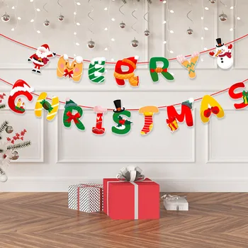 Коледен банер, венец, Коледна декорация за дома Навидад Noel 2022, Коледна украса, Коледни декор, Нова година 2022