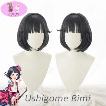 Ushigome Rimi перука BanG Dream! Poppin'Party Cosplay перука Синтетичен женски, черно Бандори Cosplay ролева игра Хелоуин