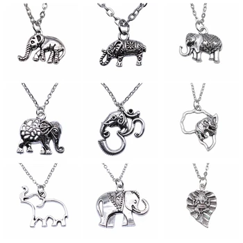 Колие във формата на слон 20 стилове за жени, бижута подарък под формата на весела слон за друг, Африка, Тайланд, колие във формата на слон, Индия, Ганеша