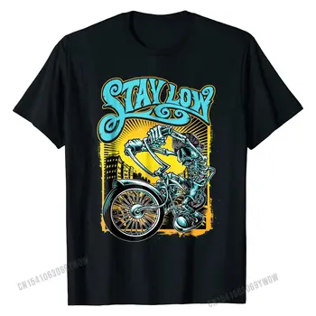 Байкерская риза Stay Low, тениска Латино Skeleton Хеликоптера, вечерни тениски Cycle високо качество, памучни мъжки тениски за партита