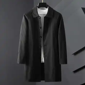 Свободно однотонное мъжко класическо, модерно палто 2023 пролет есен, мъжки якета, бизнес ежедневното палто, топ, мъжко яке-ветровка Q445