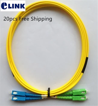 20PCS SC/APC, SC/UPC fiber скок Duplex Однорежимный кабел 9/125 хм връзки влакна патчкорды 1 2 3 4 5 7 Mrt Безплатна доставка ELINK