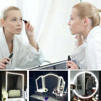 Огледало За Грим с Подсветка на 1 м 2 М 3 М 4 М, 5 М led Холивудски Тела за Суета DC12V Водоустойчива Led Лампа за Тоалетка Маса За Декорация на Баня