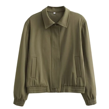 2023 новата Пролетно дамско яке Y2K джоб с ревери, палта, дамски есен бейзболна яке, женски съкратен яке в стил милитари-сафари