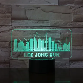 Украса под формата на атмосферната лампи Ли Чен Сок, USB 3d led нощна светлина RGB, подарък за деца, Известни сгради, настолна лампа, Нощно шкафче 2940