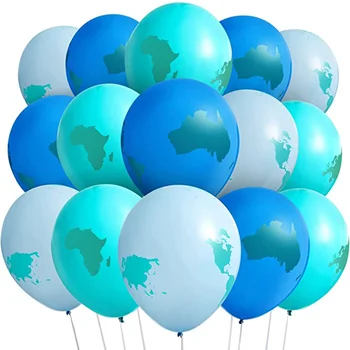 15 бр./компл. балони-глобуси за украса на Деня на Земята, класни събития в световен мащаб, вечерни аксесоари (12 инча)
