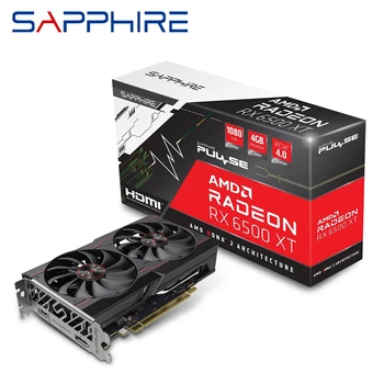 Видео карта Sapphire RX 6500 XT 6500XT 4GB RX6500 XT GPU графична карта Radeon RX6500XT GDDR6 За настолни рс AMD Компютърни Игри