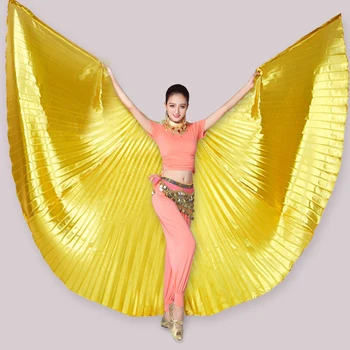 Крилата на Изида за танца на корема, египетски златни крила с пръчки, чанта за танца на Корема, аксесоари за карнавал, Фестивал, дамски дрехи, подпори