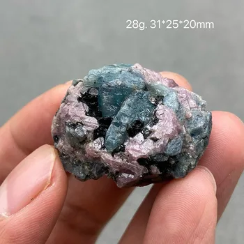 100% натурален кристал рубин и аквамарин проби от необработени камъни руда