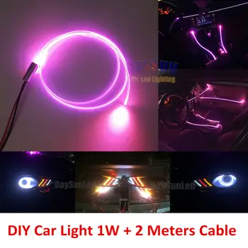 Авто лампа DC12V + 2 м Диаметър 3 мм Странично сияние е Оптичен кабел САМ New Car Fiber Light