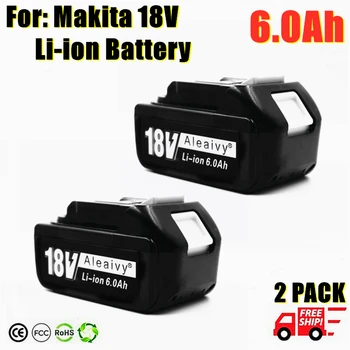 2 опаковки 6.0 Ah BL1860B Подмяна на Батерията Makita 18V BL1860B BL1850B Bl1830 LXT400 Литиево-Йонни Акумулаторни Батерии За електрически Инструменти