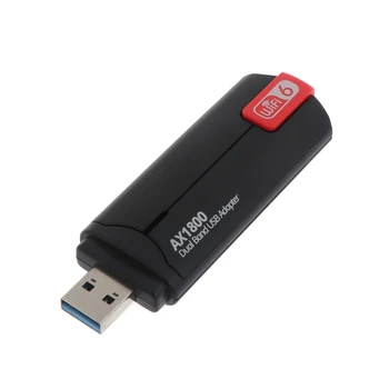 AX1800 Безжична карта 2,4 G/5,8 G за настолни КОМПЮТРИ Поддръжка на Windows на USB WiFi адаптер приемник двойна лента 1800 Mbps