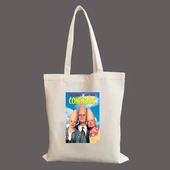 Плакат на филма Coneheads Персонални холщовая чанта за поръчка, ежедневна чанта за пазаруване, индивидуална чанта-тоут голям капацитет, дамски холщовая чанта