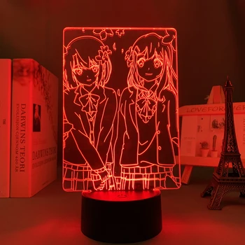Аниме 3d лампа Adachi и Shimamura за украса спални led лека нощ, подарък за рожден ден Декор настолна лампа Манга