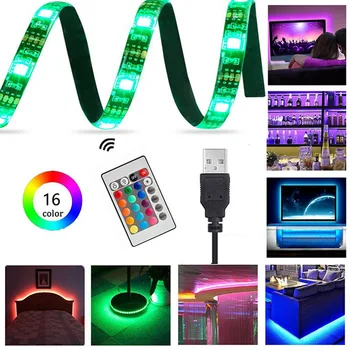 ТЕЛЕВИЗИЯ Фонова Светлина на Панела на Излъчване на LED Диод С 5V USB Един Метър за 30 60 5050RGB Семицветный Ослепителен Пълен Комплект