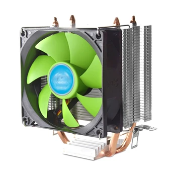 Процесора Безшумен Охладител PWM-вентилатор за Охлаждане на Радиатора с Двойна Медна Тръба 90 мм С Нисък профил за intel/amd/LGA 775/1155/1156