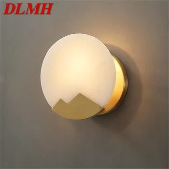 DLMH, монтиран на стената лампа в китайски стил, мраморни тела, led кръгли Лампи за Декорация на дома