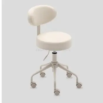 Ролка за стола за красота, салон за красота, специален фризьорски салон, въртящи подвижен стол за нокти, голям работен стол с облегалка