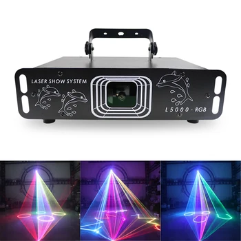Лазерен лъч 5 W rgb Анимационен лъч Скенер проектор Професионална дискотека на dj за Сватба парти Бар Клуб сценичното осветление